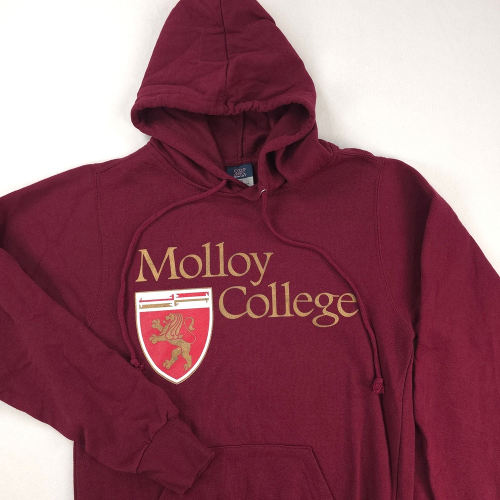 Molloy College MV Sport Hoodie Mens XS Maroon Pullover Graphic Sweatshirt
